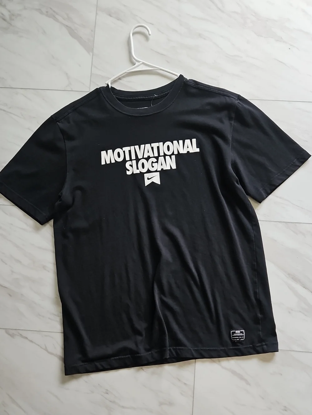 Nike Black Short Sleeve Tee with White Motivational Print